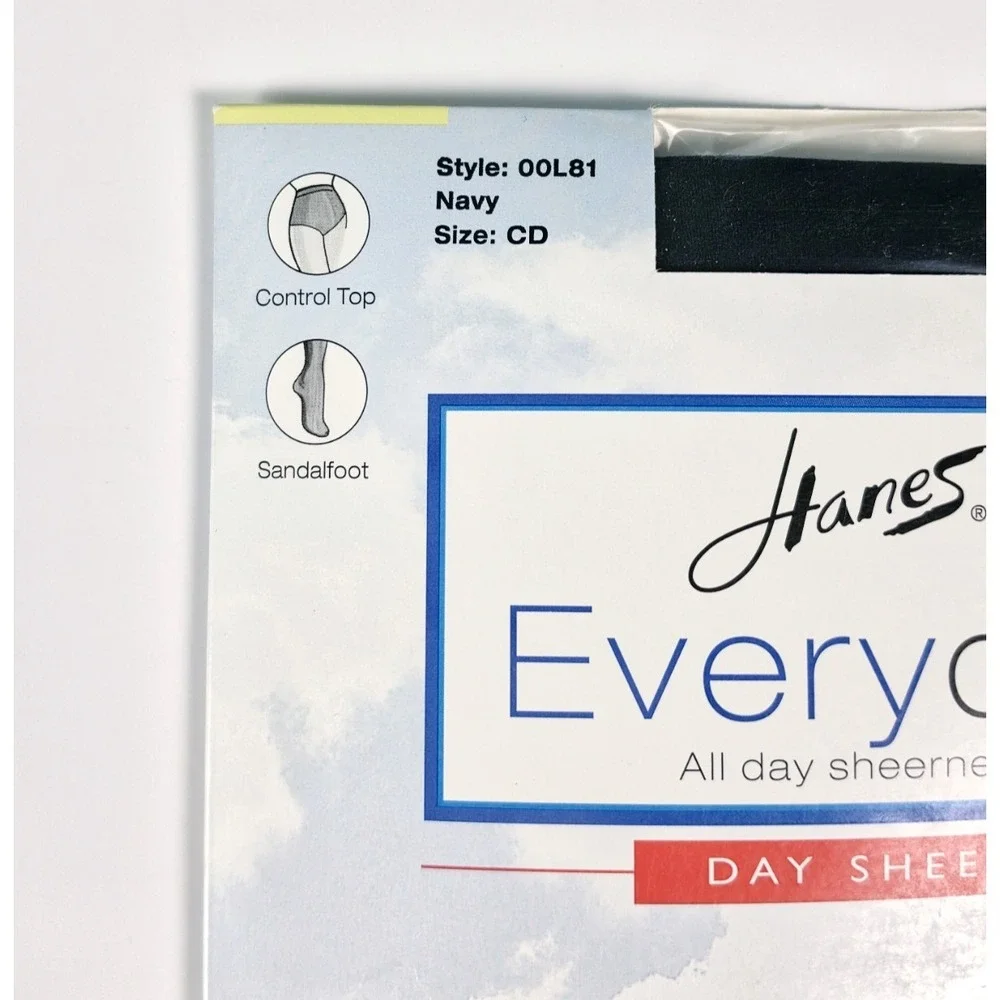 Hanes Navy Blue Size CD Everyday Day Sheer Hosiery Pantyhose
